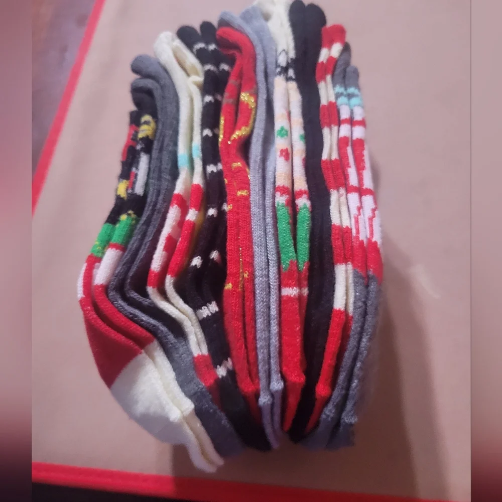 10 Pairs Womens NEW Christmas Socks‎ Womens Stocking Stuffer No Shows A15